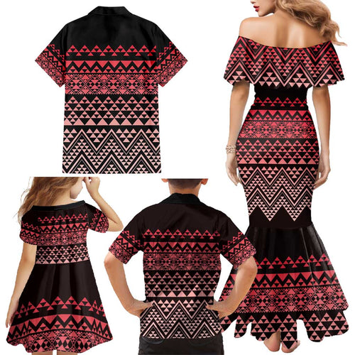 Maori Niho Taniwha Te Wheiao Family Matching Mermaid Dress and Hawaiian Shirt Terracotta - Aussie Hoodie