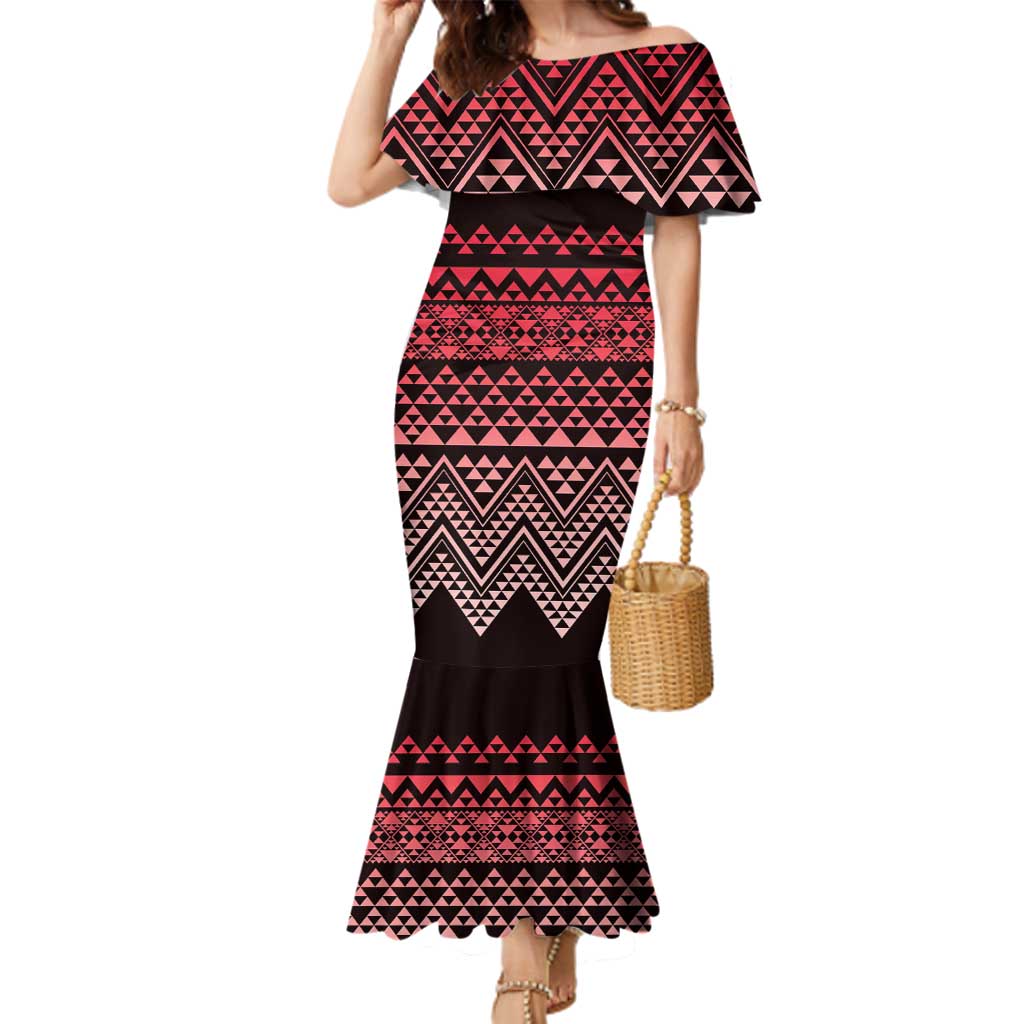 Maori Niho Taniwha Te Wheiao Family Matching Mermaid Dress and Hawaiian Shirt Terracotta - Aussie Hoodie
