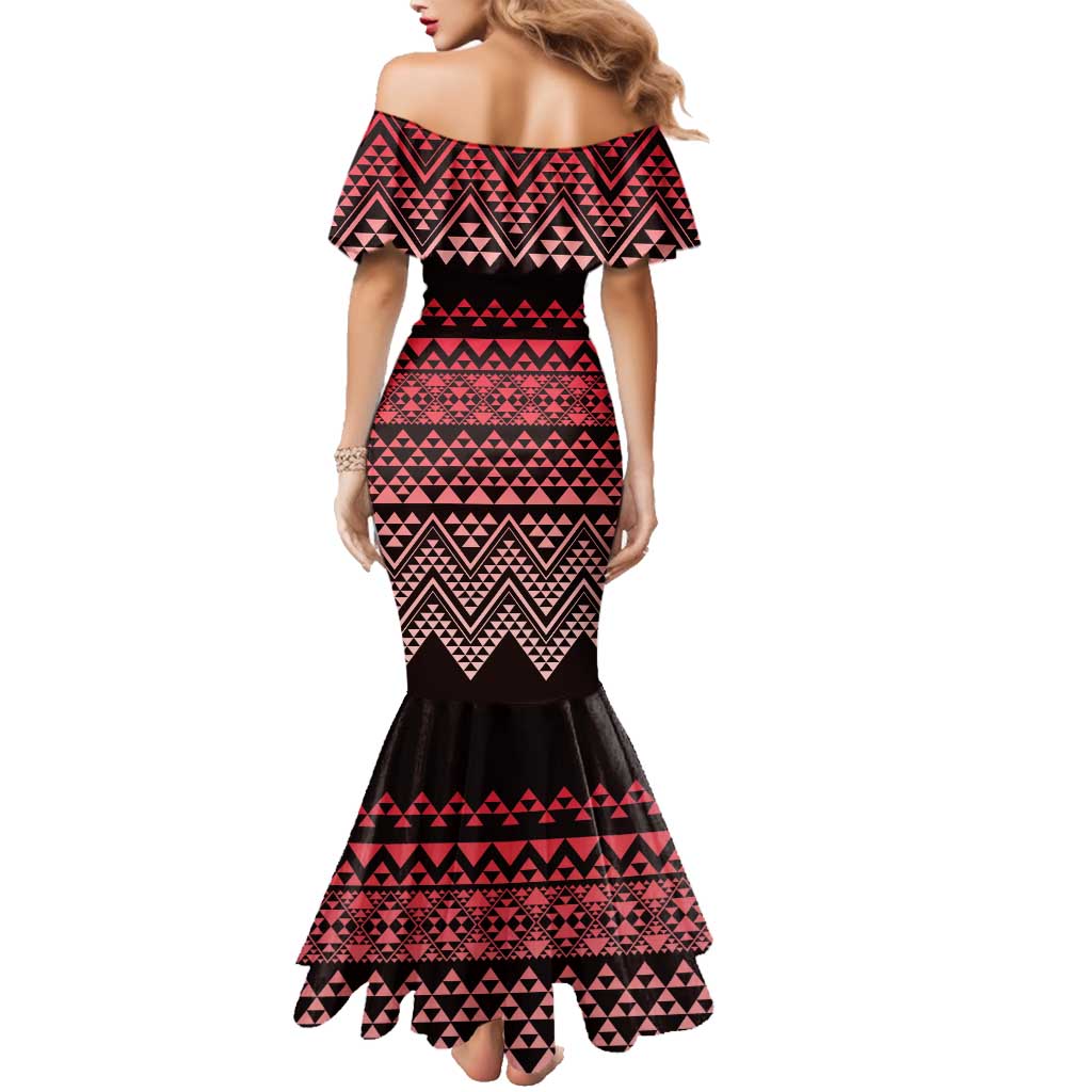 Maori Niho Taniwha Te Wheiao Family Matching Mermaid Dress and Hawaiian Shirt Terracotta - Aussie Hoodie