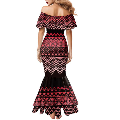 Maori Niho Taniwha Te Wheiao Family Matching Mermaid Dress and Hawaiian Shirt Terracotta - Aussie Hoodie