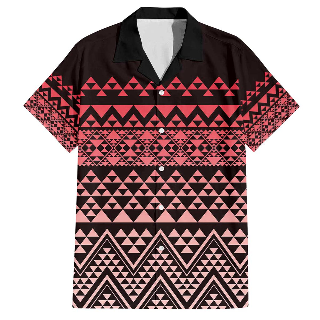 Maori Niho Taniwha Te Wheiao Family Matching Off The Shoulder Long Sleeve Dress and Hawaiian Shirt Terracotta - Aussie Hoodie