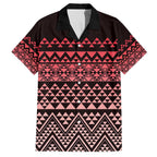 Maori Niho Taniwha Te Wheiao Family Matching Off The Shoulder Long Sleeve Dress and Hawaiian Shirt Terracotta - Aussie Hoodie