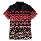 Maori Niho Taniwha Te Wheiao Family Matching Off The Shoulder Long Sleeve Dress and Hawaiian Shirt Terracotta - Aussie Hoodie