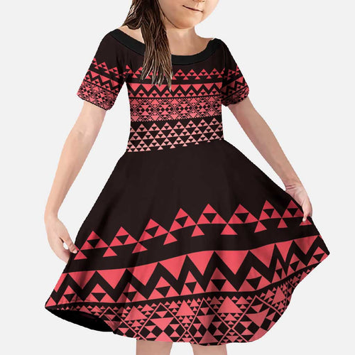 Maori Niho Taniwha Te Wheiao Family Matching Off Shoulder Maxi Dress and Hawaiian Shirt Terracotta - Aussie Hoodie