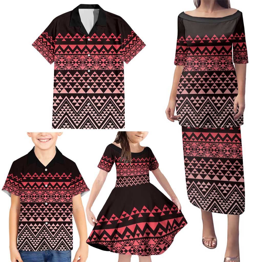 Maori Niho Taniwha Te Wheiao Family Matching Puletasi and Hawaiian Shirt Terracotta - Aussie Hoodie
