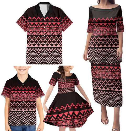 Maori Niho Taniwha Te Wheiao Family Matching Puletasi and Hawaiian Shirt Terracotta - Aussie Hoodie