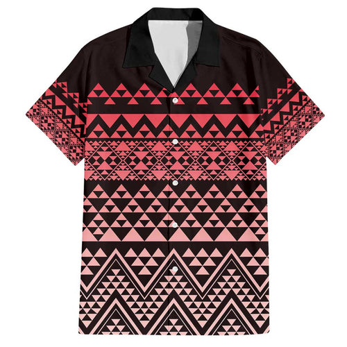 Maori Niho Taniwha Te Wheiao Family Matching Short Sleeve Bodycon Dress and Hawaiian Shirt Terracotta - Aussie Hoodie