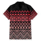 Maori Niho Taniwha Te Wheiao Family Matching Short Sleeve Bodycon Dress and Hawaiian Shirt Terracotta - Aussie Hoodie