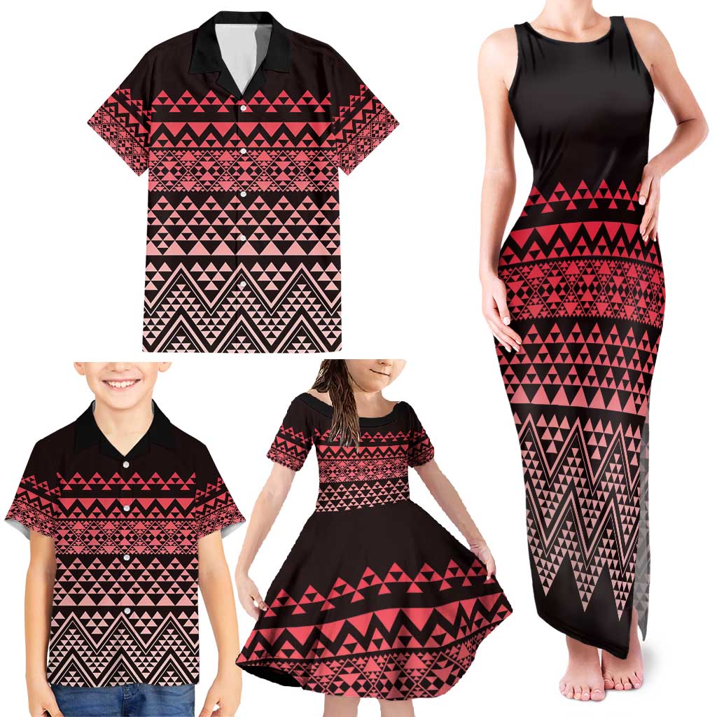 Maori Niho Taniwha Te Wheiao Family Matching Tank Maxi Dress and Hawaiian Shirt Terracotta - Aussie Hoodie