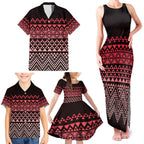 Maori Niho Taniwha Te Wheiao Family Matching Tank Maxi Dress and Hawaiian Shirt Terracotta - Aussie Hoodie