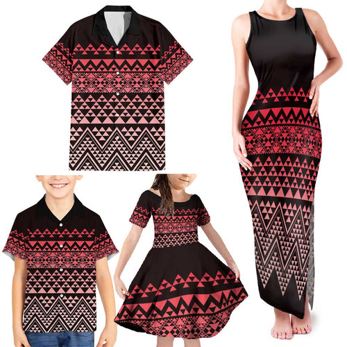 Maori Niho Taniwha Te Wheiao Family Matching Tank Maxi Dress and Hawaiian Shirt Terracotta - Aussie Hoodie