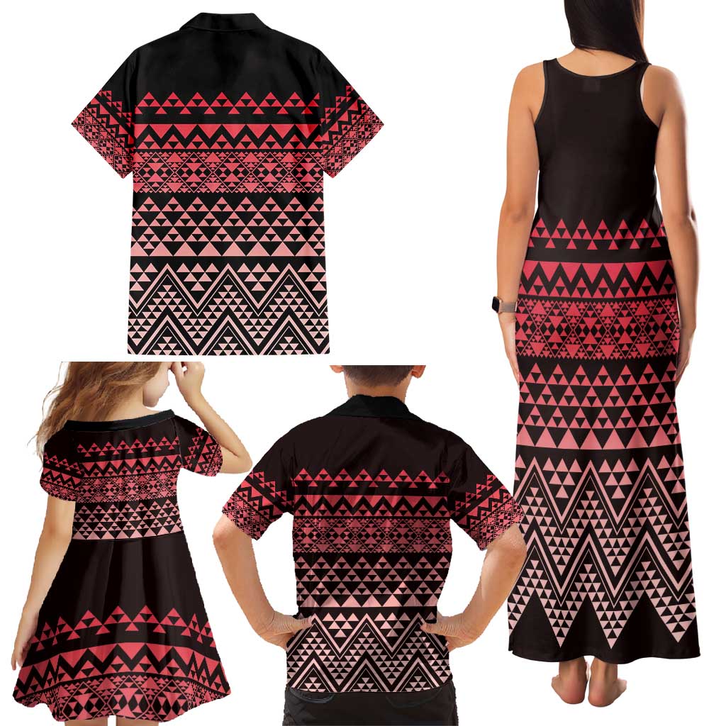 Maori Niho Taniwha Te Wheiao Family Matching Tank Maxi Dress and Hawaiian Shirt Terracotta - Aussie Hoodie
