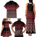 Maori Niho Taniwha Te Wheiao Family Matching Tank Maxi Dress and Hawaiian Shirt Terracotta - Aussie Hoodie