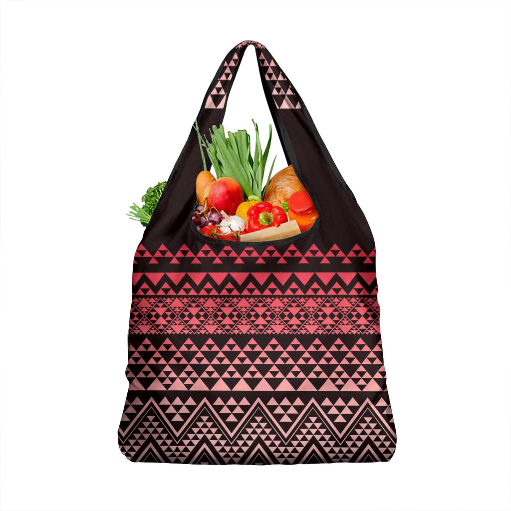 Maori Niho Taniwha Te Wheiao Grocery Bag Terracotta - Aussie Hoodie