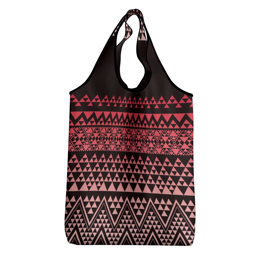 Maori Niho Taniwha Te Wheiao Grocery Bag Terracotta - Aussie Hoodie
