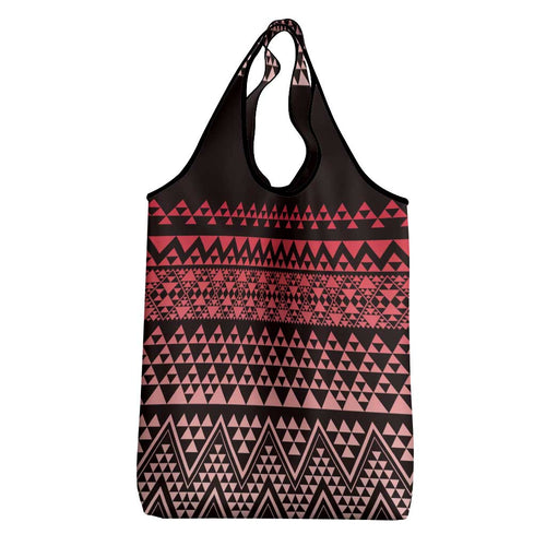 Maori Niho Taniwha Te Wheiao Grocery Bag Terracotta - Aussie Hoodie