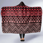 Maori Niho Taniwha Te Wheiao Hooded Blanket Terracotta - Aussie Hoodie