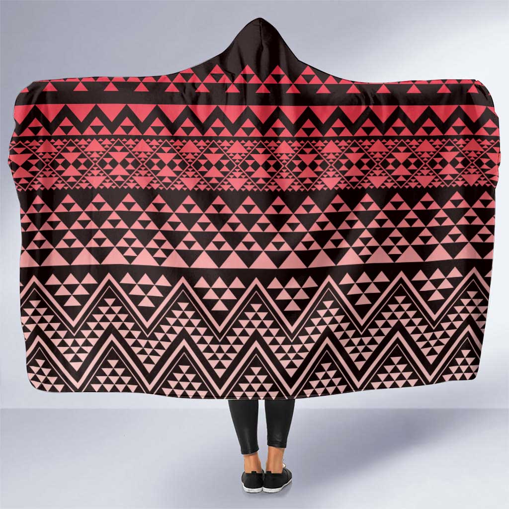 Maori Niho Taniwha Te Wheiao Hooded Blanket Terracotta - Aussie Hoodie
