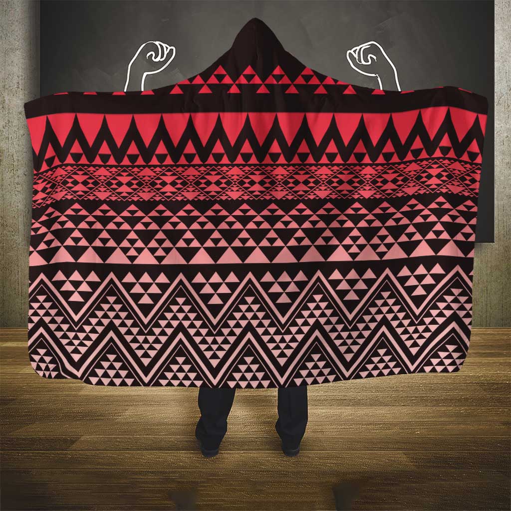 Maori Niho Taniwha Te Wheiao Hooded Blanket Terracotta - Aussie Hoodie