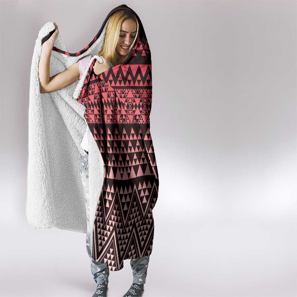 Maori Niho Taniwha Te Wheiao Hooded Blanket Terracotta - Aussie Hoodie