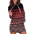 Maori Niho Taniwha Te Wheiao Hoodie Dress Terracotta - Aussie Hoodie