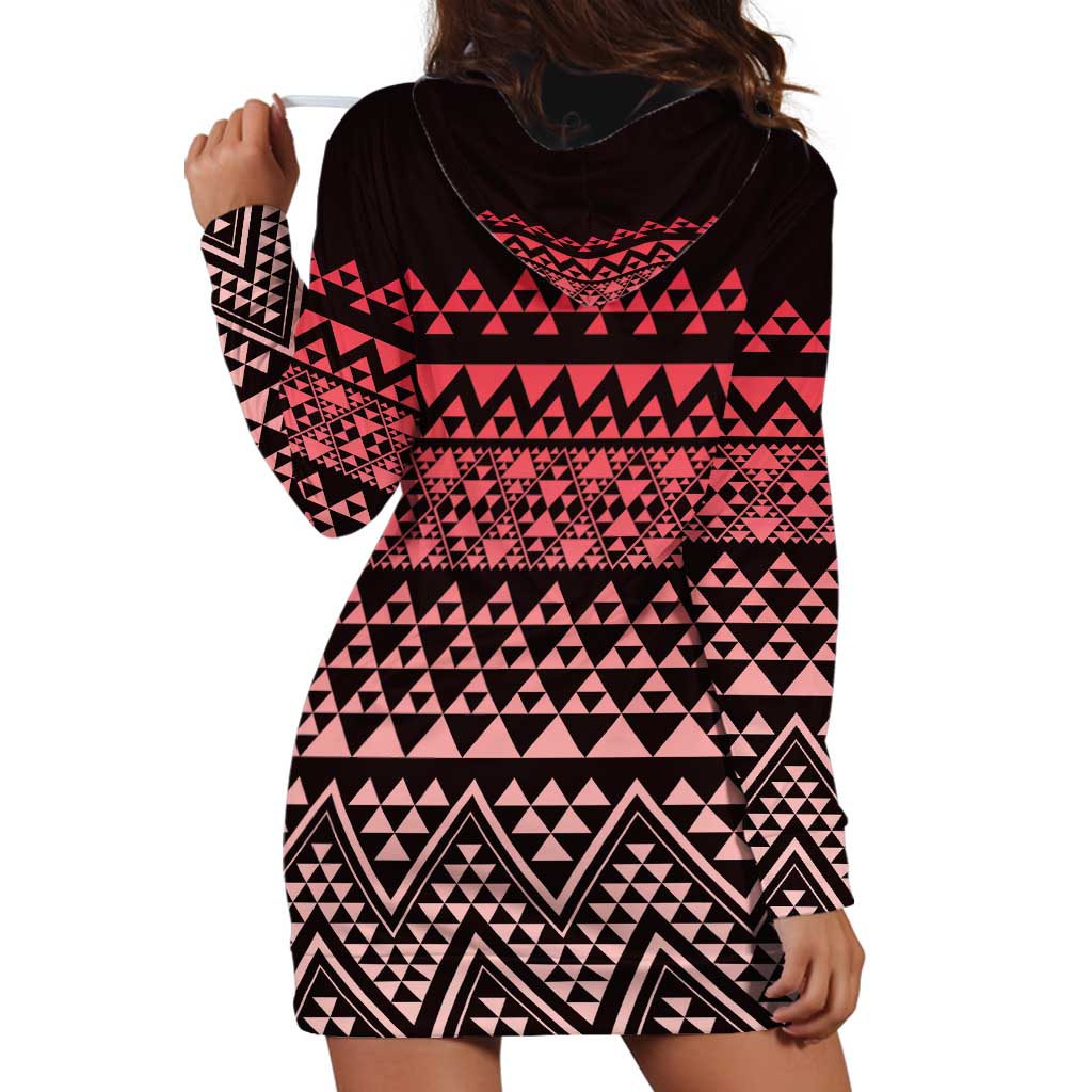 Maori Niho Taniwha Te Wheiao Hoodie Dress Terracotta - Aussie Hoodie