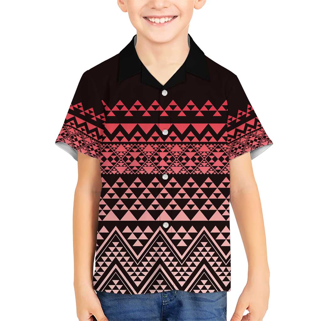 Maori Niho Taniwha Te Wheiao Kid Hawaiian Shirt Terracotta - Aussie Hoodie