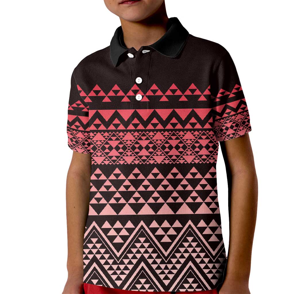 Maori Niho Taniwha Te Wheiao Kid Polo Shirt Terracotta - Aussie Hoodie