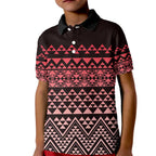 Maori Niho Taniwha Te Wheiao Kid Polo Shirt Terracotta - Aussie Hoodie