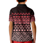 Maori Niho Taniwha Te Wheiao Kid Polo Shirt Terracotta - Aussie Hoodie
