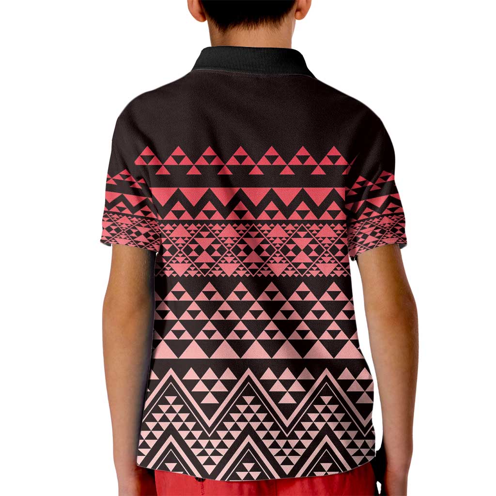 Maori Niho Taniwha Te Wheiao Kid Polo Shirt Terracotta - Aussie Hoodie