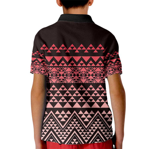 Maori Niho Taniwha Te Wheiao Kid Polo Shirt Terracotta - Aussie Hoodie