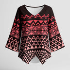 Maori Niho Taniwha Te Wheiao Kimono Sleeve Blouse Terracotta - Aussie Hoodie