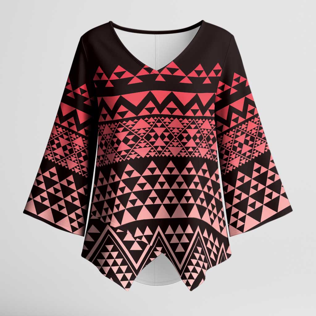 Maori Niho Taniwha Te Wheiao Kimono Sleeve Blouse Terracotta - Aussie Hoodie