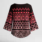 Maori Niho Taniwha Te Wheiao Kimono Sleeve Blouse Terracotta - Aussie Hoodie