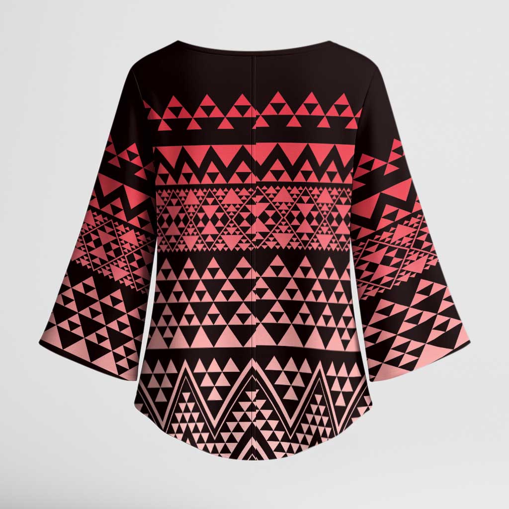Maori Niho Taniwha Te Wheiao Kimono Sleeve Blouse Terracotta - Aussie Hoodie