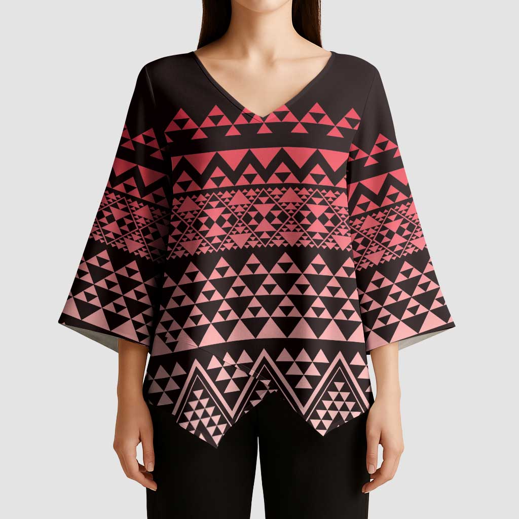 Maori Niho Taniwha Te Wheiao Kimono Sleeve Blouse Terracotta - Aussie Hoodie