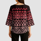 Maori Niho Taniwha Te Wheiao Kimono Sleeve Blouse Terracotta - Aussie Hoodie