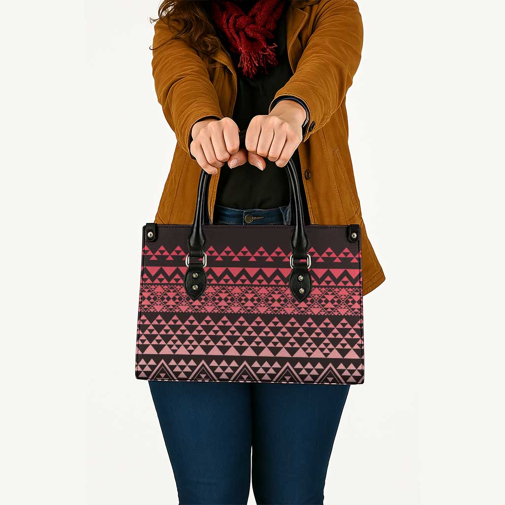 Maori Niho Taniwha Te Wheiao Leather Bag Terracotta - Aussie Hoodie
