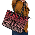 Maori Niho Taniwha Te Wheiao Leather Tote Bag Terracotta - Aussie Hoodie