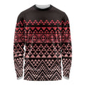 Maori Niho Taniwha Te Wheiao Long Sleeve Shirt Terracotta - Aussie Hoodie