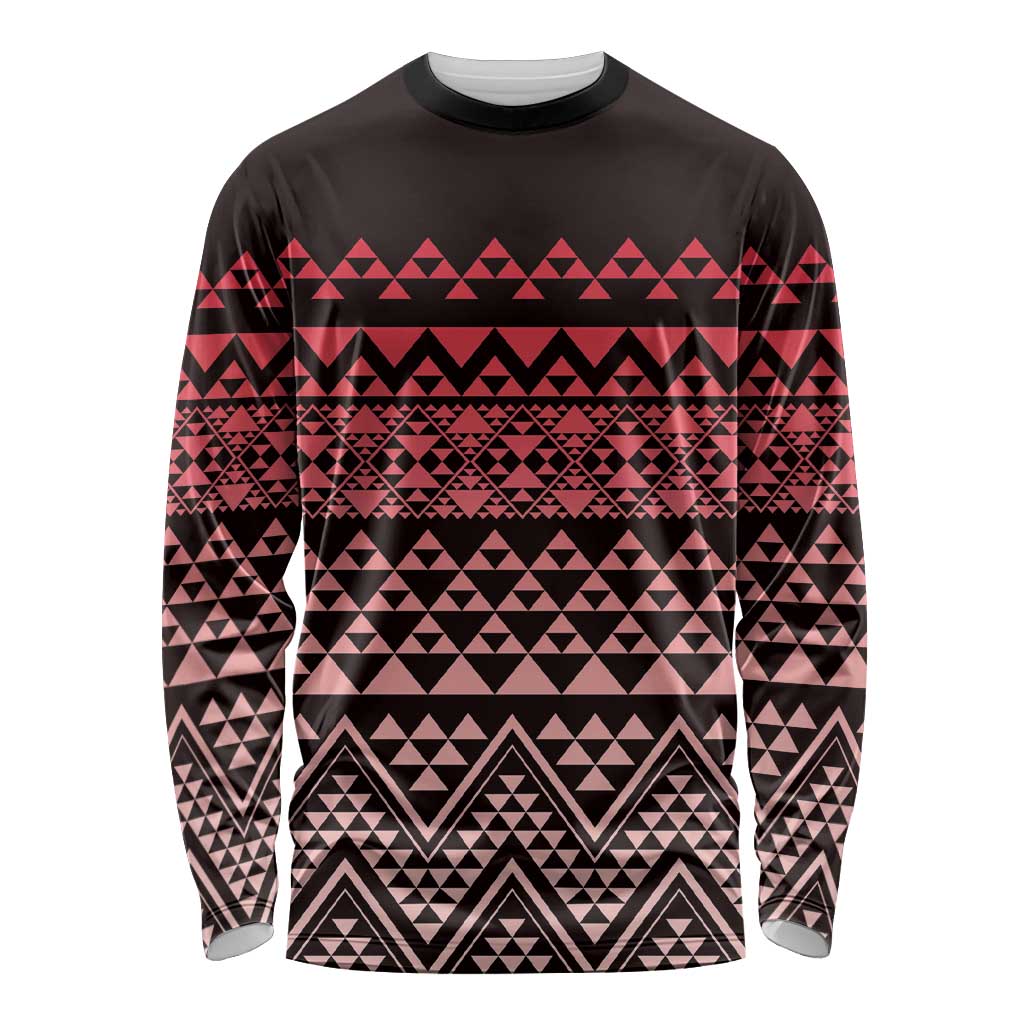 Maori Niho Taniwha Te Wheiao Long Sleeve Shirt Terracotta - Aussie Hoodie
