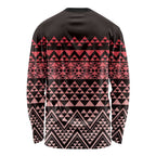 Maori Niho Taniwha Te Wheiao Long Sleeve Shirt Terracotta - Aussie Hoodie