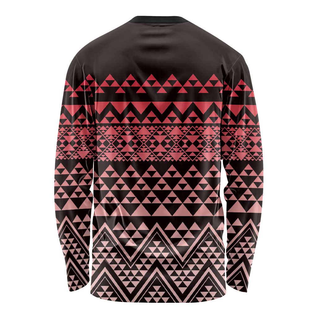 Maori Niho Taniwha Te Wheiao Long Sleeve Shirt Terracotta - Aussie Hoodie