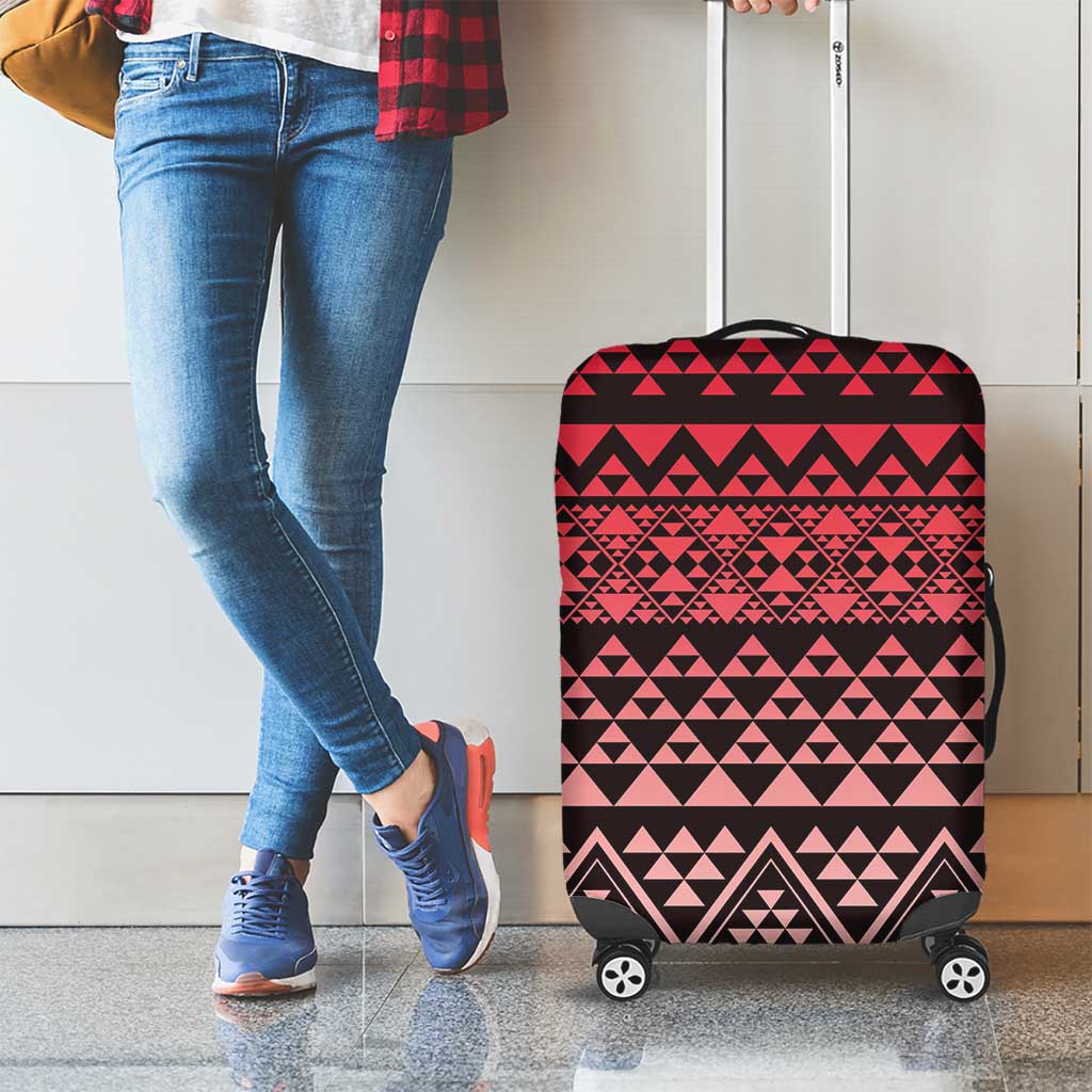 Maori Niho Taniwha Te Wheiao Luggage Cover Terracotta - Aussie Hoodie