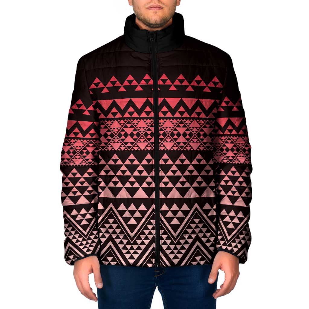 Maori Niho Taniwha Te Wheiao Padded Jacket Terracotta - Aussie Hoodie