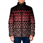 Maori Niho Taniwha Te Wheiao Padded Jacket Terracotta - Aussie Hoodie