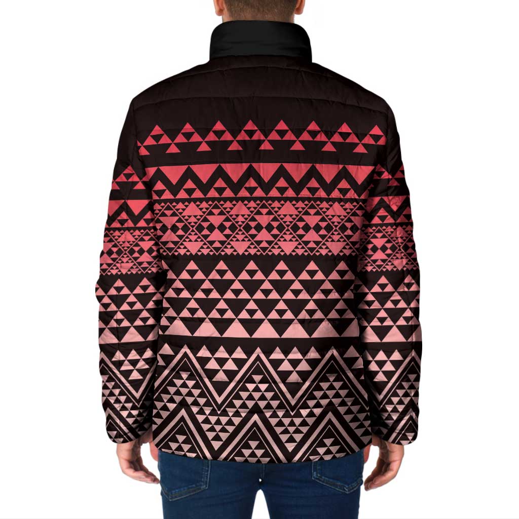 Maori Niho Taniwha Te Wheiao Padded Jacket Terracotta - Aussie Hoodie