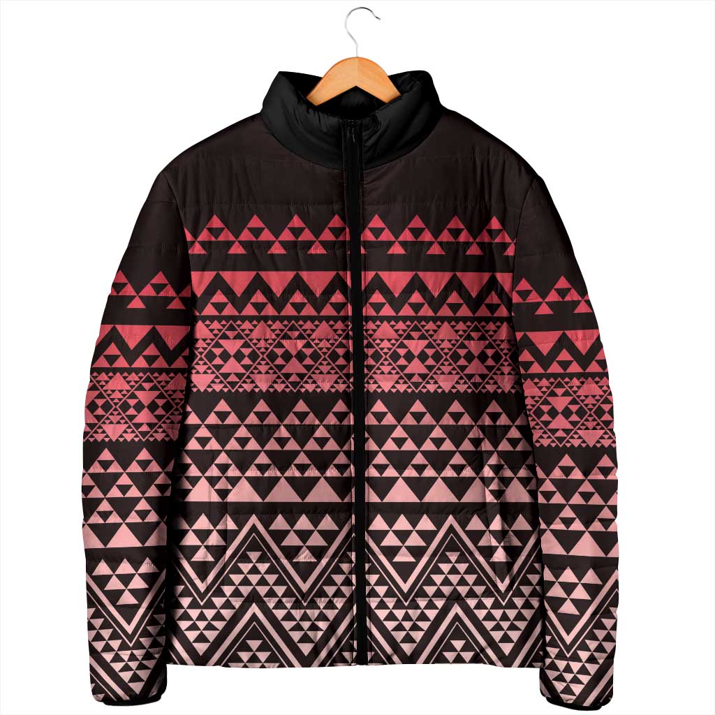 Maori Niho Taniwha Te Wheiao Padded Jacket Terracotta - Aussie Hoodie