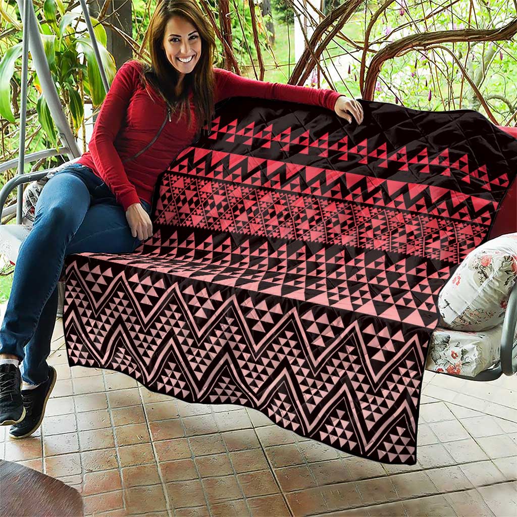 Maori Niho Taniwha Te Wheiao Quilt Terracotta - Aussie Hoodie